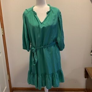 NWT Knox Rose Light Green Spring/Summer Midi Dress. Slip On with belted waist. M